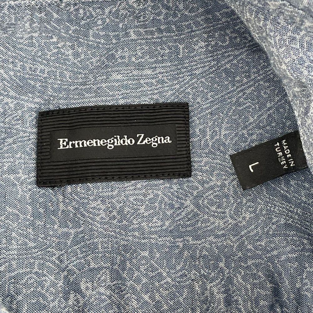 Ermenegildo Zegna Shirt Men‎ Large Blue Paisley AOP Long Sleeve Designer $249 - Picture 2 of 9